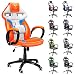 Produktbild Diablo X-Gamer Gaming Stuhl, Bürostuhl, Racing Sportsitz, Sportsessel, Racer Drehstuhl, Schalensitz, Schreibtischstuhl, Bürosessel (weiß-blau-orange)