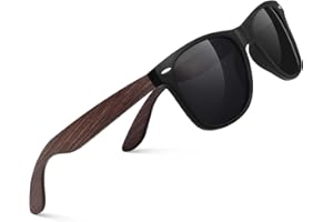 CGID Lunettes de Soleil en Bambou Polarisées UV400 Homme Femme