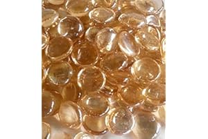 SOOTHING IDEAS 100 Pink/Peach Round Glass Pebbles/Stones/Gems/Nuggets/Beads 17-20mm