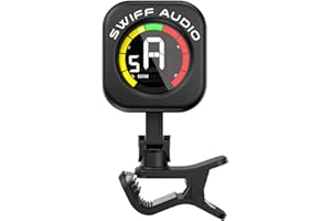 TOWKOM Accordeur de guitare, Clip On Tuner, Accordeurs Numériques D'Accessoires De Guitare pour Guitare/Basse/Ukulélé/Violon/Chromatique