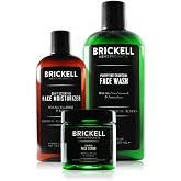 Brickell Men's Products Daily Advanced Facial Care Routine II - Activated Carbon Facial Cleansing Gel + Facial Scrub + Moistu