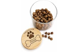 Dog treats jar personalised with name. Engraved Bamboo Lid. Pet treats storage jar, can be custom made. Dispatched within 24h