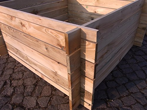 stabiler Holzkomposter Komposter Kompostbehälter Hochbeet 120 x 120 x 53 cm 19 mm - 3