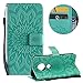 Produktbild Gurt Brieftasche für Moto G7/G7 Plus,Grün Handyhülle für Moto G7/G7 Plus,Moiky Ziemlich Schöne Mandala Sonnenblume Geprägt Klappbar Kartenfächer Stoßdämpfende Ledertasche mit Stand