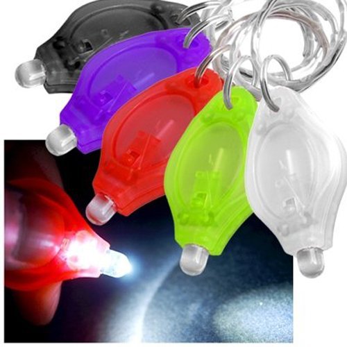 IPUIS 5 Stück Mini LED Taschenlampen Schlüsselanhänger Beleuchtung weiße Licht mit Schlüsselring kleine Taschenlampe für Outdoor-Aktivitäten,Camping, Abenteuer,Haus Partys oder besondere Anlässe(Farbe zufällige Lieferung) - 3