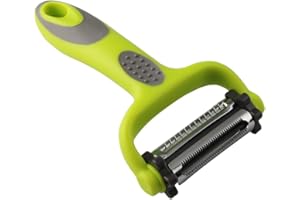 QitinDasen Obieraczka do warzyw 3 w 1, wielofunkcyjna obieraczka do owoców w kształcie litery Y, z 3 obrotowymi ostrzami ze stali nierdzewnej: ząbkowane, proste i julienne ostrza