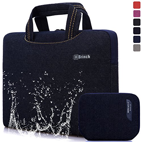 BRINCH leicht universal Gewebe wasserdichtes Anti-reißen Laptop Schutzhülle Aktentasche Handtasche/ Laptop Messenger Bag, Ultra Schutz mit weichem Schaum für 15 - 15,6 Zoll Laptop / Macbook / Notebook / Tablet / Ultrabook Computers(Apple / Acer / Asus / Dell / Fujitsu / Lenovo / HP / Samsung ) mit Fronttasche, zwei Rückentaschen & Griffe und Zubehör Tasche,Jean Blau