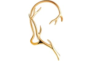 USHOBE Cuffes D' oreille Classiques Femmes Boucles D' oreilles Enveloppantes Non Pierc Ear Oret Clip Eargs Elfe Cuffs Ear Eary Orees Boucles Cosplay Jewelry For Women Girls (Gold)