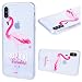 Produktbild GrandEver iPhone X Hülle Silikon Transparent mit Flamingo Muster Handyhülle Gel TPU Bumper Schutzhülle Durchsichtig Klar Rückschale Handytasche Ultra Dünn Flexible Soft Case