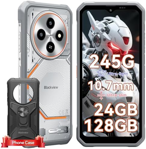 Blackview Fort 2 Rugged Smartphone Android 15, Ultra Sottile 10.7 mm, 24(8+16)GB+128GB/2TB Telefono Indistruttibile, Gemini AI, Display 6,56" HD+ 90 Hz, IP69K Impermeabile, 16 MP+13MP, 4G/NFC/OTG/GPS