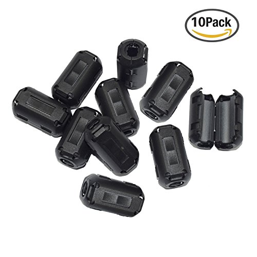 Willful 10er-Pack 7mm Durchmesser Schalter auf Ferritkern Kette Ringkerndrossel Cord RFI EMI Geräusch unterdrückungs-Filter für Power HDMI VGA DVI Kabel Schwarz