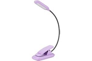 BIGMONAT Children's Clip-on Rechargeable Book Bed Reading Light Book Dimmable Reading Light 3 Lighting Modes Flexible Head Learning Light,Night Reading Lamp-Violet