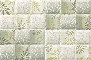 Johnson Tiles - Aroma Green Plus Glossy Ceramic Wall Tile (45x30 cm- 0.8 cm Thickness, 6 - Tile in Box), Multicolor