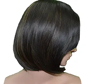 Artifice Natural Women Straight Short Hair Bob Wig Fashion Cosplay + Wig Cap (Golden Dark Brown)