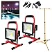 Produktbild Hengda® 2x20W Rot Kaltweiß LED AKKU Strahler Fluter Campinglampe Nachtfischen nächtliche Notreparaturen bei KFZ Werkstatt Baustrahler Handlampen mit Stativ