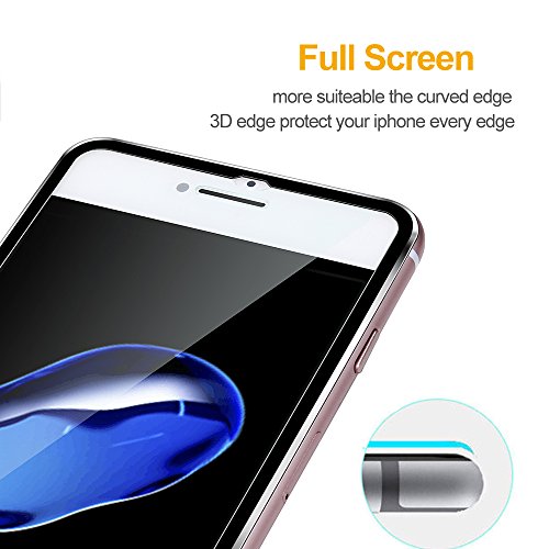 iPhone 7 Panzerglas, VIUME 9H Hartglas Schutzfolie HD Displayschutzfolie Panzerglasfolie Handy Schutzglas Glasfolie Schutzfolie Panzerfolie Glas 3D touch kompatibel 4.7″ (Metall schwarz ) - 6