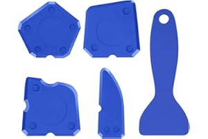 TIMJJG Set di utensili per calafataggio in 4 pezzi con 1 raschietto per pulizia, strumento per calafataggio in silicone, kit di riempimento colla per vetro, adatto per cucina, pavimento, telaio della porta