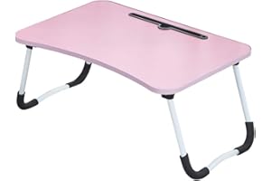 OFCASA Laptop Bed Table Laptop Desk with Foldable Legs Notebook Desk for Bed and Sofa Reading Holder Stand for Eating Breakfast Reading 60 × 40cm Pink