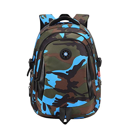 Preisvergleich Produktbild YSBER Fashion Camouflage Schulrucksack Primary und Secondary Students Wasserdichte Large Capacity Camouflage Rucksack(Blau)