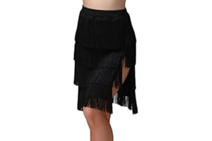 LeerKing Falda de Baile Latina Samba Salsa Tango con Elástico para Mujer y Niña