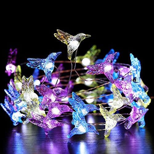 Preisvergleich Produktbild Manvi LED-Lichterkette mit Fernbedienung und Timer, batteriebetrieben, für Hochzeit, Garten, Schlafzimmer oder Zuhause (150 LEDs, Warmweiß) 40LED Bird Lights