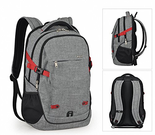 Mixi Laptop Backpack Water Resistant Unisex Rucksack Shoulder Backpacks Daypack for Business Working Hiking School Travel - 3
