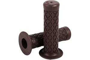 KEENSO 2 Pcs Universal Motorcycle Hand Grips 7/8" 22mm, Rubber Motorcycle Handlebar Grips Antiskid Bar End Rubber Gel Handlebars for Motor, Dirt Bike, Rhombic Grids Style