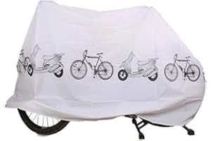 LEFSDVF Bike Cover, Waterproof Bicycle Cover, Anti Dust Rain UV Protection, Bike Covers for Outside Storage for Mountain Bike Road Bike,110 X 200 Cm(white)