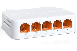 PoE Extender 1 in 4 Out, NICGIGA 5 portów 802.3af/at/bt PoE Waterproof Repeater, Vlan, Extend 100 metrów, Power Over Ethernet rozdzielacz PoE