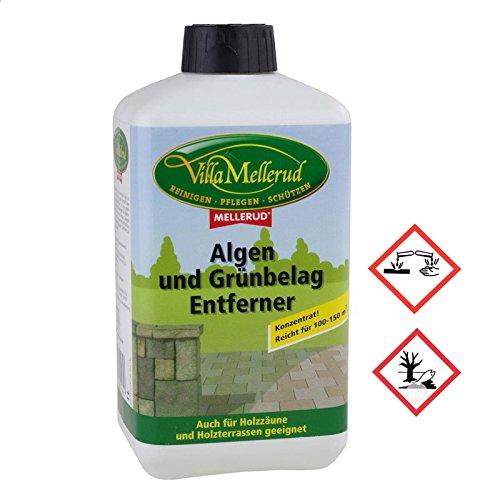 Preisvergleich Produktbild Grünbelag Algen Entferner 1Liter Konzentrat Villa Mellerud Grünbelagsentferner