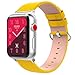 Produktbild TiMOVO Armband Kompatibel für Apple Watch 42mm 44mm Series 4/3/2/1, Klassisch Echtleder Uhrenarmband Lederarmband Erstatzband Uhr Band Watchband mit Metallschließe 140mm-205mm - Gelb