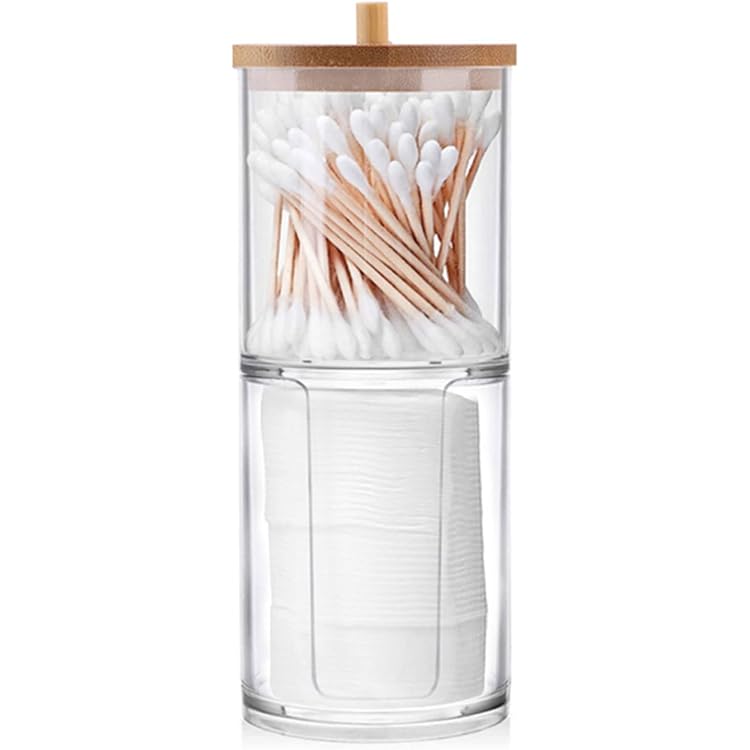 Boîte Rangement Coton-Tige SVOCK Acrylique Transparent - 13.5x8.8x9.8cm - Pour Salle De Bain/Toilette