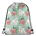 Produktbild Maltese Floral Dogs and Flowers Design - Mint_6857 3D Print Drawstring Backpack Rucksack Shoulder Bags Gym Bag for Adult 16.9"x14"