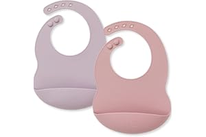 Bubba Bear ® Silicone Baby Bib Set | Waterproof Bibs for Weaning | Adjustable Neck & East to Clean | Soft for Teething with food catcher for Feeding