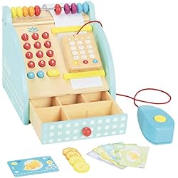 Vilac - 8102 - Jour de Marche Caisse enregistreuse en Bois, 16 x 16,5 cm