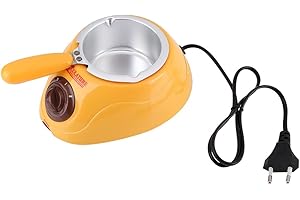 FOCKET Schokoladen Schmelztiegel, Professionelle Aluminium Einstellbare Temperatur Elektrische Candy Schmelzmaschine Küchenwerkzeug mit DIY Form Set für Butter, Käse etc(Gelb)