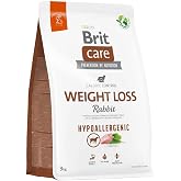 Brit Care Weight Loss for Adult Dogs with Weight Problems, Hypoallergenic, Dried Food with Rabbit Meat, 3 kg