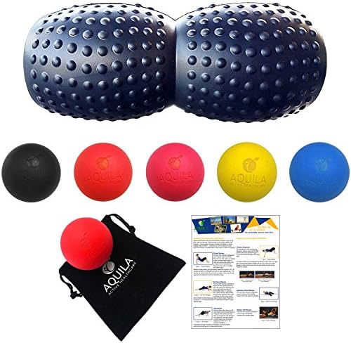 Foam Roller with Massage Ball - Peanut Shaped Designed by Specialist Physiotherapist for a Professional Massage | Ideal for Sports, Trigger Point, Deep Tissue, Reflexology, and Stress Relief (Red)