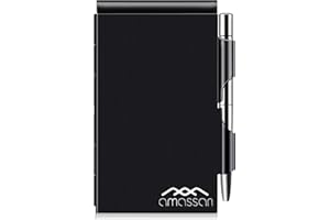amassan Metal Small Notebook, Mini Notepad, Small Pocket Notepad Aluminum Note Case with Mini Metal Pen and 60-Page Sheets - Memo Books Note Pads