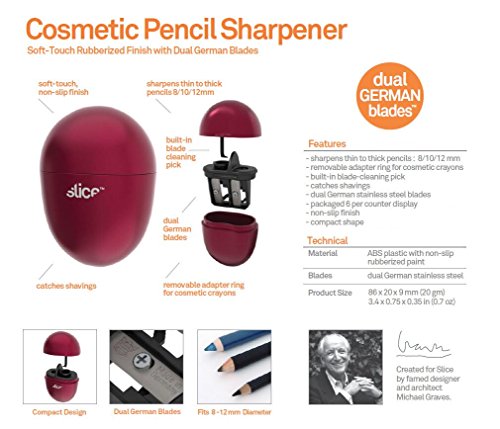Slice 10430 Kosmetikstift Spitzer mit Soft-Touch Beschichtung, Rot - 3