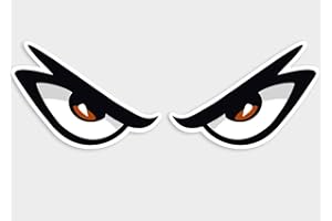 RITTER MEDIENDESIGN Lot de 2 autocollants d’yeux froncés pour voiture, moto, casque, scooter, résistant aux lavages automatiques