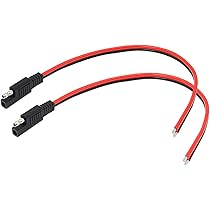 Connettore SAE Per Caricabatterie Moto - Cavo 60cm Con Fusibile - Terminali Ad Anello Da 12V