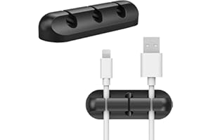HUBEI Cavo Direzione Organizer con Clip per cavi, Ganci Adesivie Supporto per Cavo, Misura 3