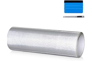 NewL Reflektierendes Klebeband für Autos, Sicherheitszeichen, Auto-Styling, selbstklebendes Warnklebeband, Motorrad-, Fahrradfolie, Dekoration, Werkzeug (Silber, 20cm x 300cm)