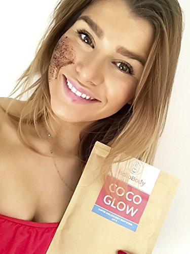 Kaffee Peeling Body Scrub | Coco Glow | HelloBody Körperpeeling | für Gesicht & Körper | Männer & Frauen | mit Hautpflegeöl | hilft gegen Hautprobleme, Cellulite, Akne & Schwangerschaftsstreifen | 200g - 4