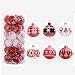 Produktbild Dekoration Ball Kugel Jamicy® 1 Set /24PC 6cm Weihnachten Deko Anhänger Christbaumkugeln Kunststoff plastik Bälle Für Hausdekoration (Rot)