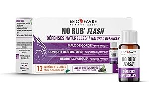 NO RUB' FLASH - Apaise les Gênes Hivernales Nez Bouché, Gorge Irritée, Fatigue - Vegan - 12 Shots - Saveur Pin/Eucalyptus - Eric Favre