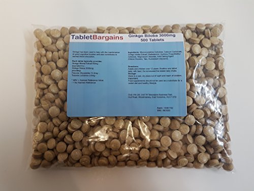 Preisvergleich Produktbild Tablet Bargains - Ginkgo biloba 3000mg 500 Tablets