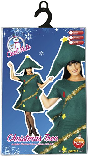 Smiffys Women's Christmas Tree Costume, Tunic & Hat, Size: S, Colour: Green, 28265