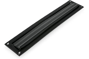 Amig Boccali per pareti o porte interne ed esterne, Misura totale 342 x 73 mm Misura bocca 246 x 48 mm, In acciaio con finitura nera opaca